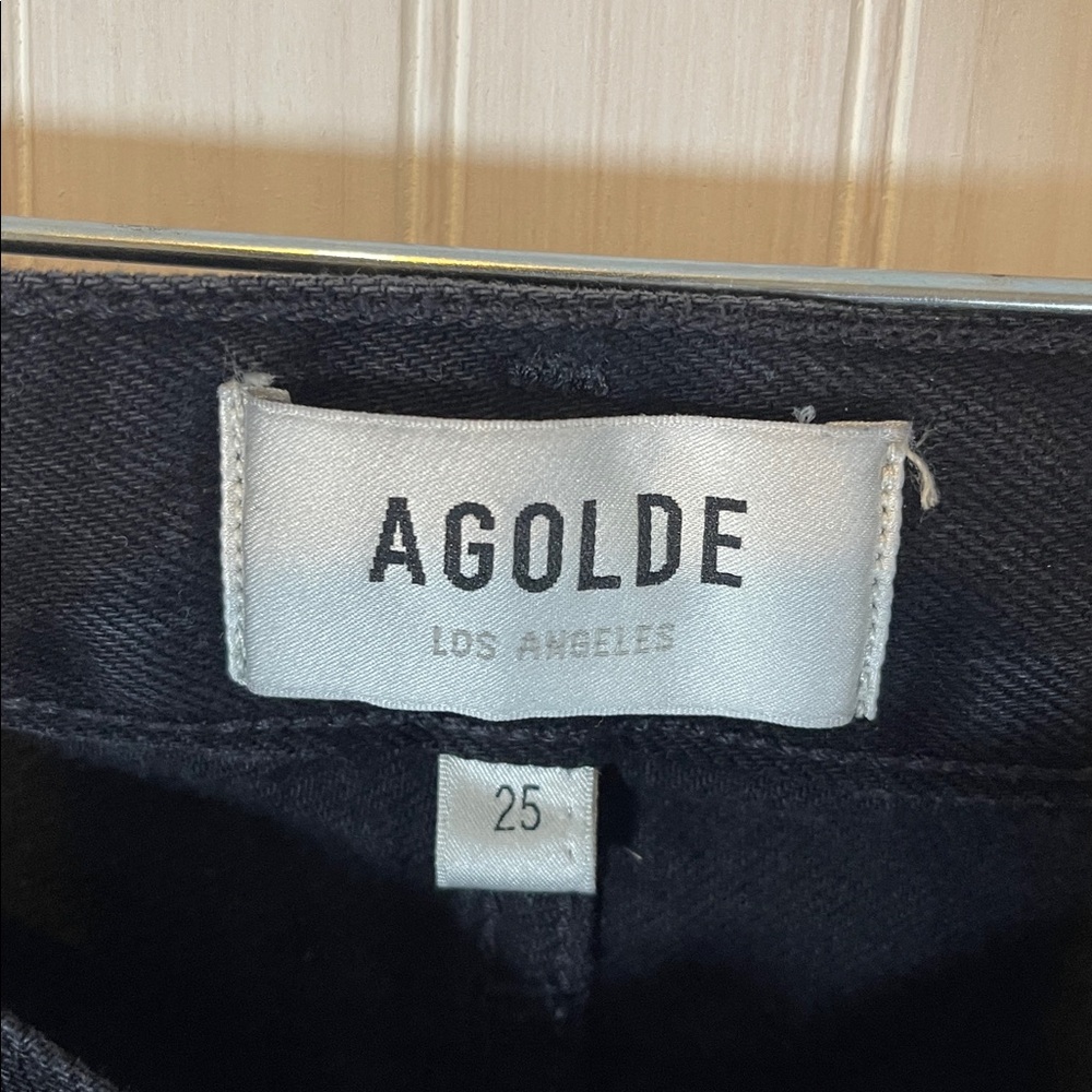 Agolde Clara Wide Leg High-Rise Jeans in Washed Black - Picture 4 of 8